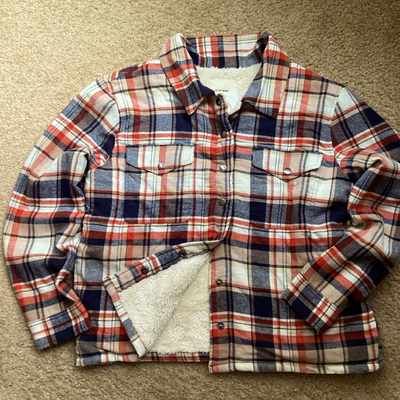 Lucky Brand Jackets & Blazers - Lucky Brand Plaid Shacket - Red, Blue, Cream